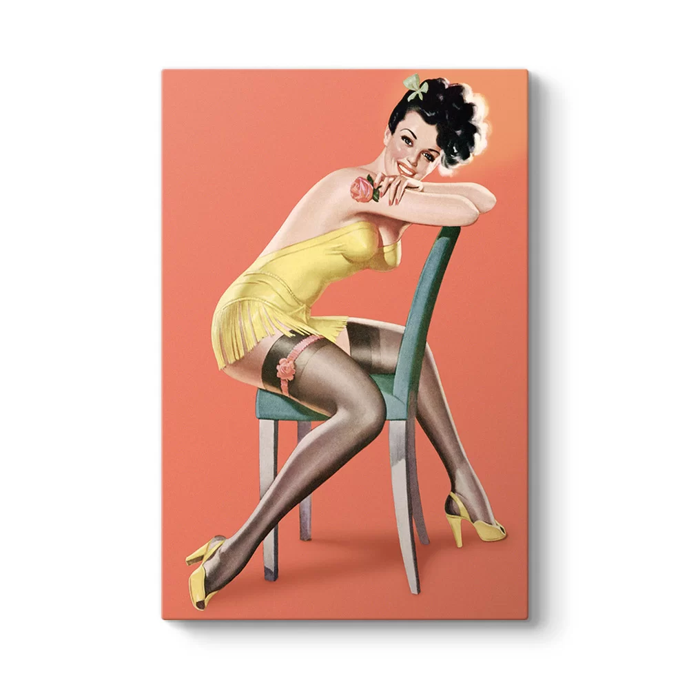 Pin Up Girl Sandalye Tablosu - Model 2